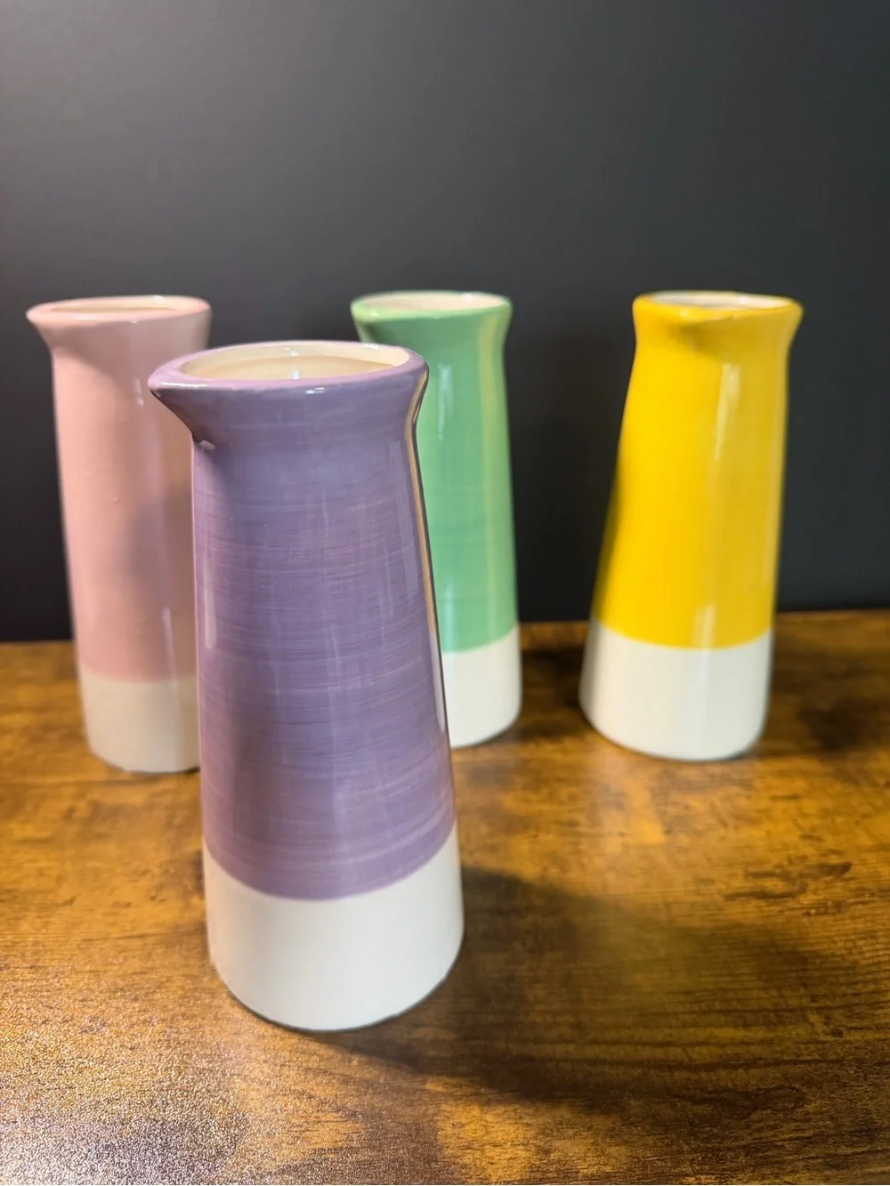 Ceramic Pastel Tapered Bud Vases - CHOOSE 1 from Pink, Yellow, Lavender, Green